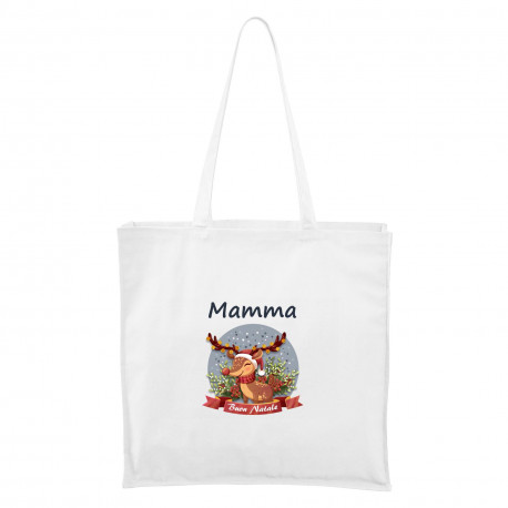 Maxi borsa Buon Natale con la renna Mamma