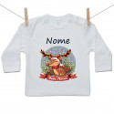 Maglietta Buon Natale Con renna e nome del bambino