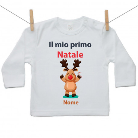 Maglietta a maniche lunghe Il mio primo Natale col nome Maglietta a maniche lunghe Il mio primo Natale col nome
