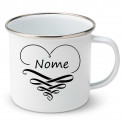 Tazza smaltata Cuore con nome