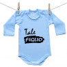 Body blu a maniche lunghe Tale figlio