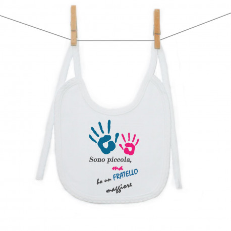 Bavaglino Ho un fratello più grande - bambina Bavaglino Ho un fratello più grande - bambina