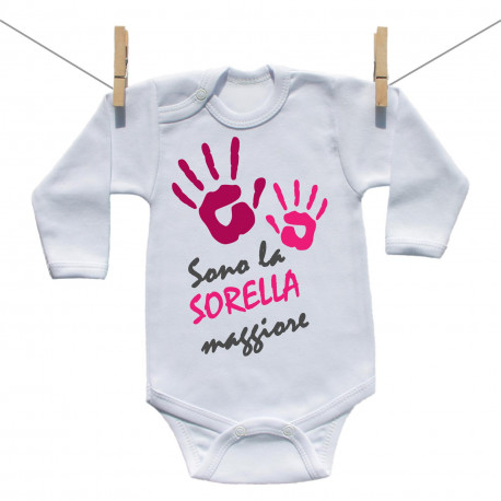 Body a maniche lunghe Io sono la sorella maggiore