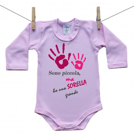 Body rosa a maniche lunghe Ho una sorella maggiore - bambina