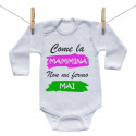 Body a maniche lunghe Come la mammina: non mi fermo mai