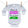 Body a maniche lunghe Come la mammina: non mi fermo mai