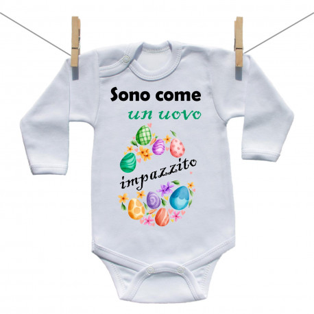 Body a maniche lunghe Sono come un uovo impazzito Body a maniche lunghe Sono come un uovo impazzito