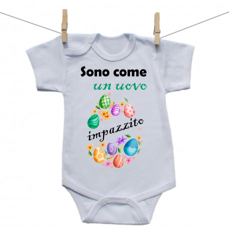 Body a maniche corte Sono come un uovo impazzito Body a maniche corte Sono come un uovo impazzito