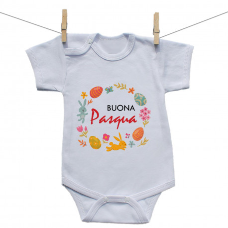 Body a maniche corte Buona Pasqua Body a maniche corte Buona Pasqua