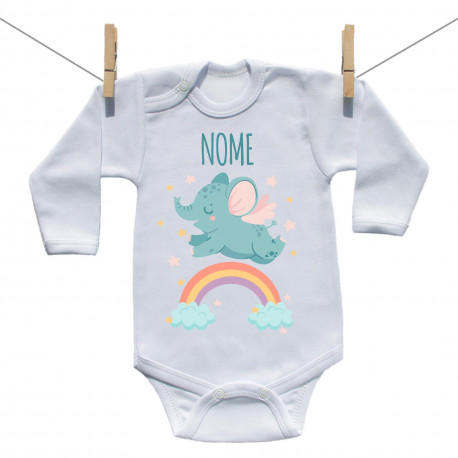 Body a maniche lunghe con elefantino