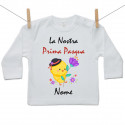Maglietta a maniche lunghe La Nostra Prima Pasqua con nome - Bimbo