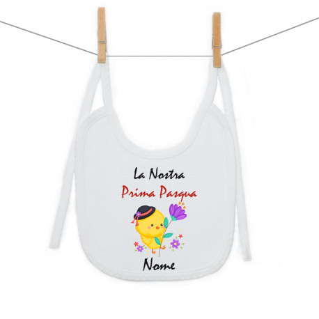 Bavaglino La Nostra Prima Pasqua con nome - Bimbo