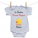 Body a maniche corte La Nostra Prima Pasqua con nome - Bimba