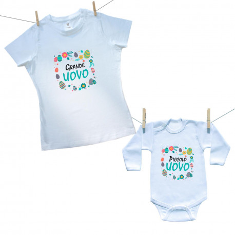 Set famiglia (body a maniche lunghe) Uovo di Pasqua