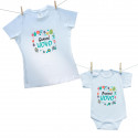 Set famiglia (body a maniche corte) Uovo di Pasqua