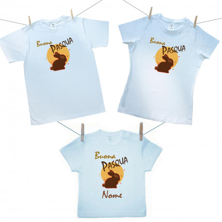 Set famiglia (maglietta a maniche corte) Buona Pasqua
