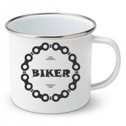Tazza smaltata Biker
