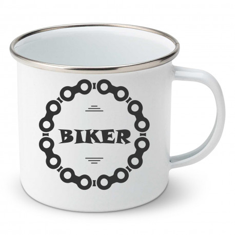 Tazza smaltata Biker