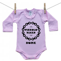 Body rosa a maniche lunghe Piccolo biker