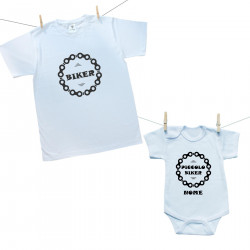 Set famiglia (body a maniche corte) Biker e Piccolo Biker