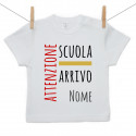 Maglietta a maniche corte Attenzione scuola, arrivo
