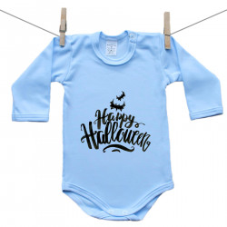 Body blu a maniche lunghe Happy Halloween