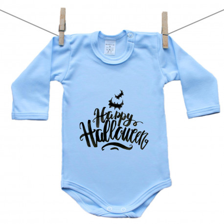 Body blu a maniche lunghe Happy Halloween Body blu a maniche lunghe Happy Halloween