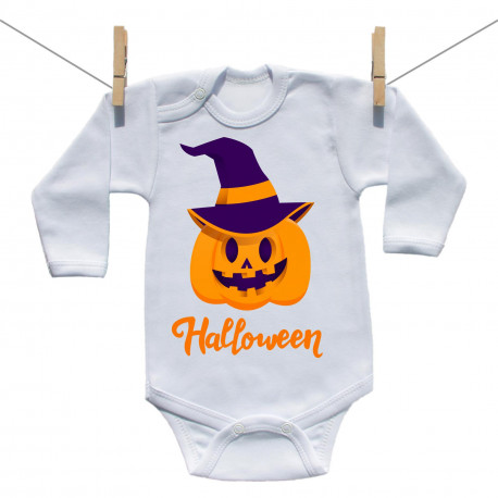 Body a maniche lunghe Zucca di Halloween Body a maniche lunghe Zucca di Halloween