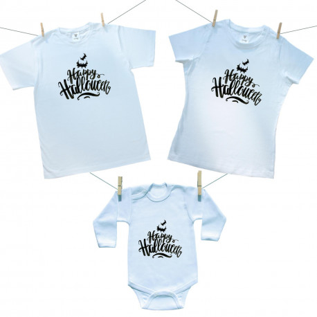 Set famiglia (body a maniche lunghe) Happy Halloween