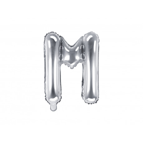 Palloncino Foil Lettera M, 35cm, argento