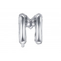 Palloncino Foil Lettera M, 35cm, argento