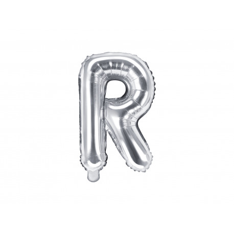 Palloncino foil Lettera R, 35cm, argento