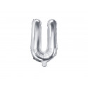 Palloncino Foil Lettera U, 35cm, argento