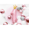 Palloncino Foil Numero 1, 37x100cm, rosa chiaro con corona
