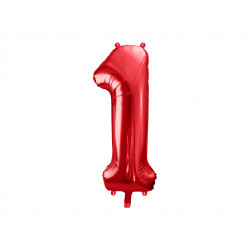 Palloncino Foil Numero 1, 86cm, rosso