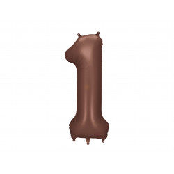 Palloncino Foil Numero 1, 86cm, moka
