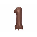Palloncino Foil Numero 1, 86cm, moka