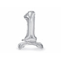 Palloncino foil autoportante Numero 1 70cm, argento