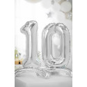 Palloncino foil autoportante Numero 1 70cm, argento