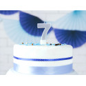 Candela di compleanno Numero 7, argento, 7cm