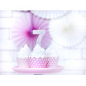 Candela di compleanno Numero 7, argento, 7cm