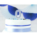 Candela di compleanno Numero 0, argento, 7cm