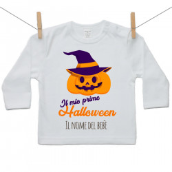 Maglietta a maniche lunghe La mia prima zucca di Halloween