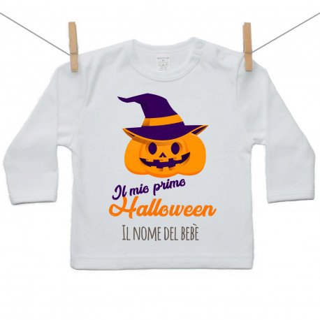 Maglietta a maniche lunghe La mia prima zucca di Halloween