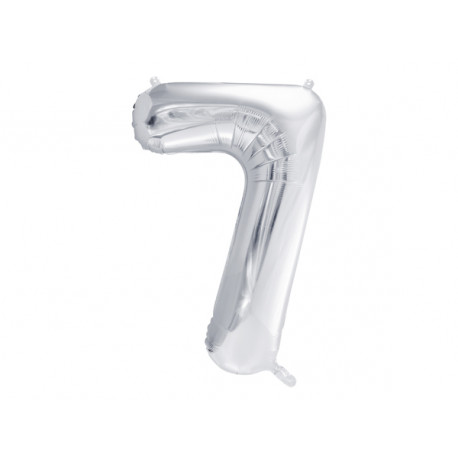 Palloncino Foil Numero 7, 86cm, argento