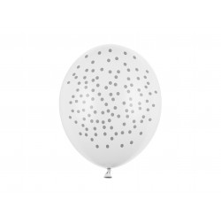 Palloncini 30cm, Pois, Bianco Pastello Puro