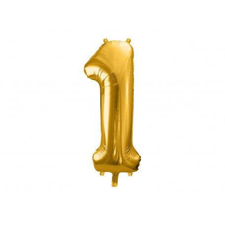Palloncino Foil Numero 1, 86cm, oro Palloncino Foil Numero 1, 86cm, oro