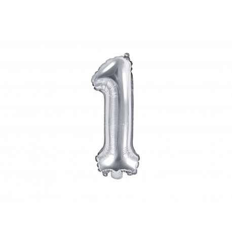 Palloncino Foil Numero 1, 35cm, argento