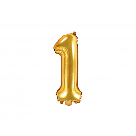 Palloncino Foil Numero 1, 35cm, oro Palloncino Foil Numero 1, 35cm, oro