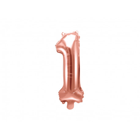 Palloncino Foil Numero 1, 35cm, oro rosa Palloncino Foil Numero 1, 35cm, oro rosa